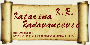 Katarina Radovančević vizit kartica